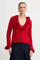Vlněný kardigan Luisa Spagnoli dámský, červená barva, 100274