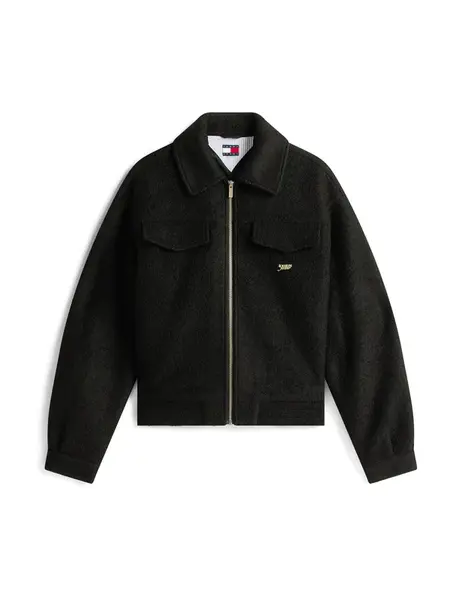 Tommy Jeans Prechodná bunda  čierna