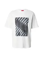 HUGO Tričko 'Dodger'  svetlosivá / tmavosivá / čierna / biela