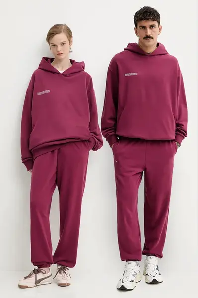 Bavlněné tepláky Pangaia vínová barva, 10000295