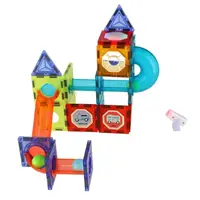 Kuličková dráha magnetická plast 75ks 8 kuliček + doplňky na baterie se světlem