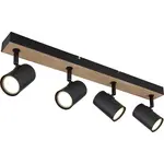 GLOBO 4bodové svietidlo ROBBY čierna/drevo GU10 35W 555 x 60 x 135 mm