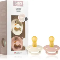 BIBS Colour Natural Rubber Size 1: 0+ months cumlík Ivory / Blush 2 ks