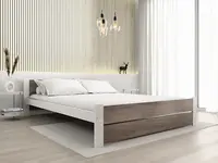 Postel IKAROS DOUBLE 120 x 200 cm, bílá/dub lanýž Rošt: Bez roštu, Matrace: Matrace Deluxe 10 cm