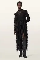 Šaty AllSaints černá barva, maxi, W182DD