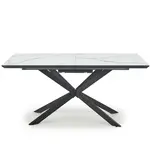 Rozkladací stôl Diesel 160/200x90cm Biely Marmur/Tmavé Popolavý/Čierna