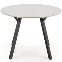 Stôl Balrog Okrúhly 100 Mdf/Oceľ – Svetlý Popolavý/Čierna