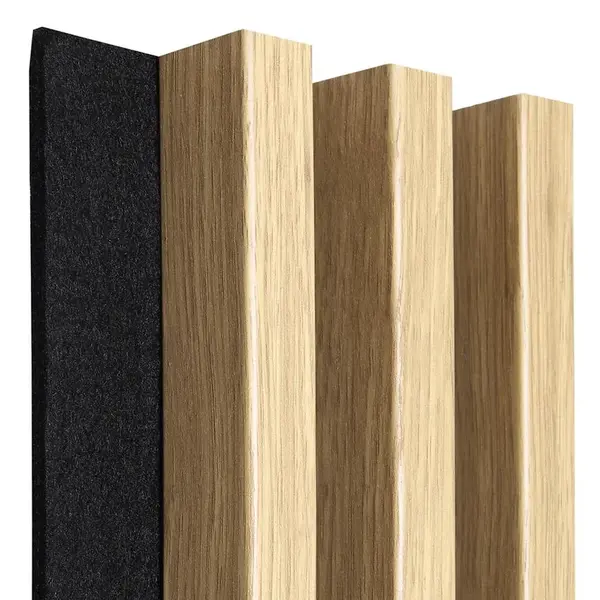 Akustické panely lamelove 3D na plsti Dub Saragossa 137x2650mm