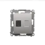 D61/43 Počítačová zásuvka RJ45 jednopólová strieborná mat