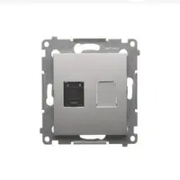 D61/43 Počítačová zásuvka RJ45 jednopólová strieborná mat