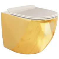 Závesná WC misa Alice II Slim gold/white so sedadlom