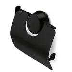 Věšák toaletního papíru s klapkou černý na přísavky w6753p