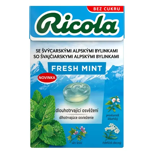 RICOLA Fresh mint bez cukru cukríky 40 g
