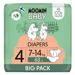 MOOMIN BABY 4 Eko plienky maxi 7-14 kg 63 kusov