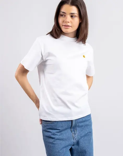 Carhartt WIP W' S/S Chase T-Shirt White/Gold L