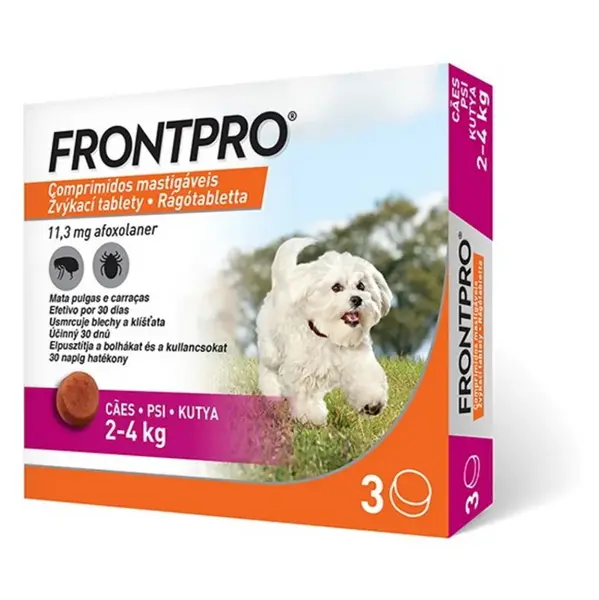 FRONTPRO® antiparazitárne žuvacie tablety pre psov (2-4 kg) 11,3 mg 3 kusy