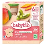 BABYBIO Kapsička kiwi, mango a kokos 6m+ 4 x 90 g