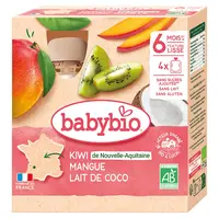BABYBIO Kapsička kiwi, mango a kokos 6m+ 4 x 90 g
