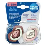 CANPOL BABIES Súprava symetrických silikónových cumlíkov Light touch 6 - 18 m sleepy koala ružový