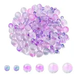 150Pcs 3 Styles Frosted Spray Painted Glass Beads Strands