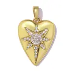 Brass Micro Pave Clear Cubic Zirconia Pendants