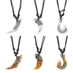 6Pcs 6 Style Resin Pendant Necklaces Set