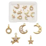 10Pcs 5 Style Brass Micro Pave Clear Cubic Zirconia Pendants