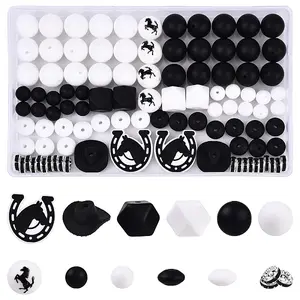 102Pcs 12 Styles Silicone Focal Beads