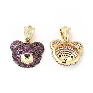 Brass Micro Pave Cubic Zirconia Pendants