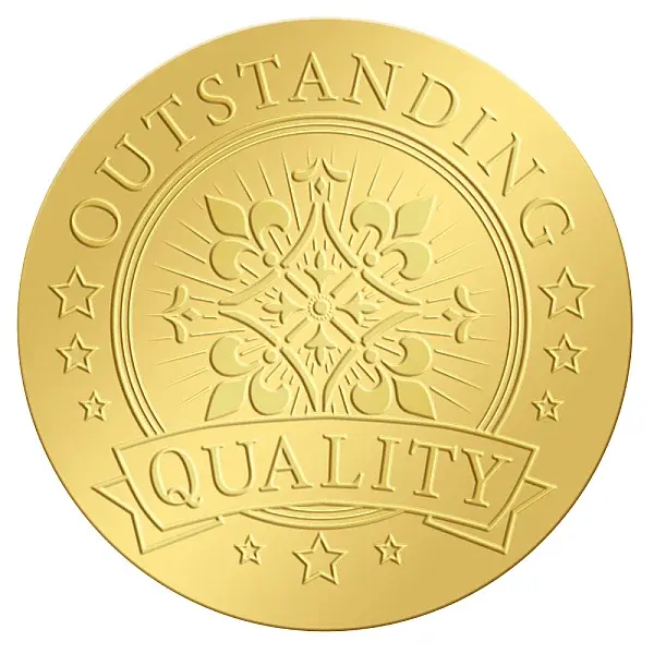 Plastic Self Adhesive Gold Foil Embossed Stickers