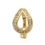 Rack Plating Brass Micro Pave Clear Cubic Zirconia Fold Over Clasps
