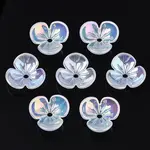 3-Petal Electroplate Acrylic Bead Caps