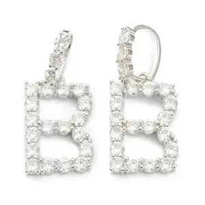 Brass Micro Pave Clear Cubic Zirconia Pendants