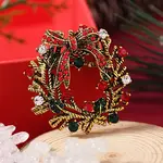Christmas Theme Zinc Alloy Rhinestone Brooches for Backpack Clothes