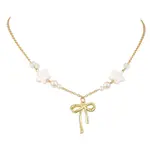 Alloy Crystal Rhinestone Bowknot Pendant Necklaces