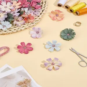 36Pcs 6 Colors Silk Cloth Artifical Flower