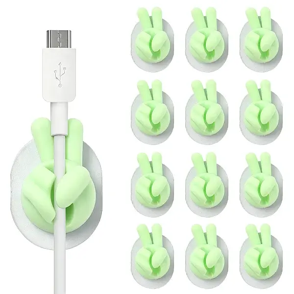 Yeah Gesture Thumb Shape Plastic Cable Organizer Clips