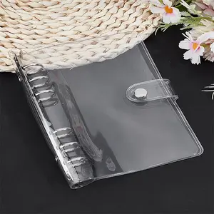 1Pc A6 6-Ring Transparent PVC Binder Covers