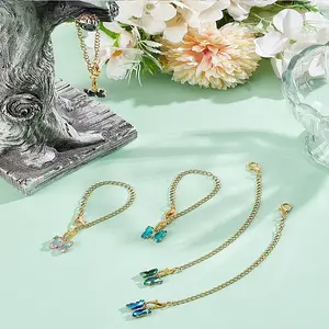5Pcs Butterfly Brass Glass Cup Charms