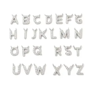 26Pcs Brass Micro Pave Clear Cubic Zirconia Pendants