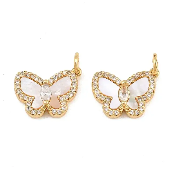 Brass Micro Pave Clear Cubic Zirconia Pendants