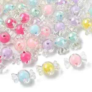 50Pcs Transparent Acrylic Beads