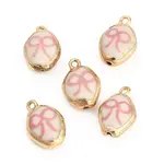 Printed Handmade Porcelain with Brass Pendants