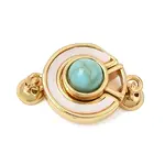 Brass & Natural Shell & Synthetic Turquoise Magnetic Clasps