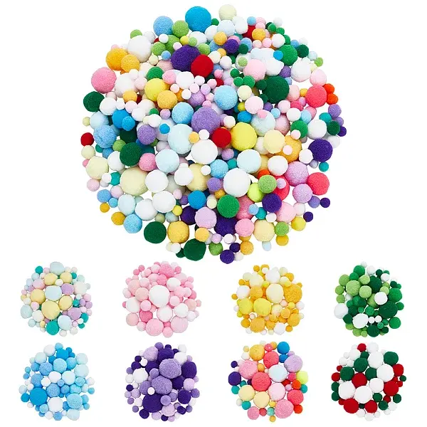8 Sets 8 Colors Polyester Ball Decoration