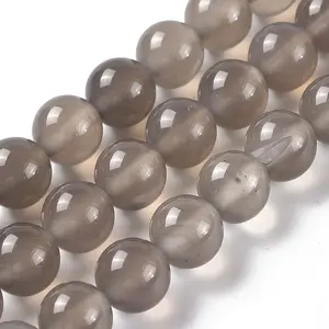 Natural Grey Agate Bead Strands
