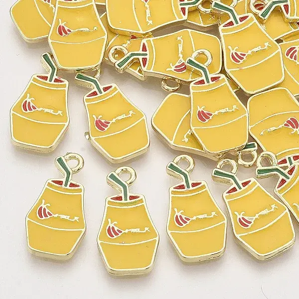 Light Gold Plated Alloy Enamel Pendants