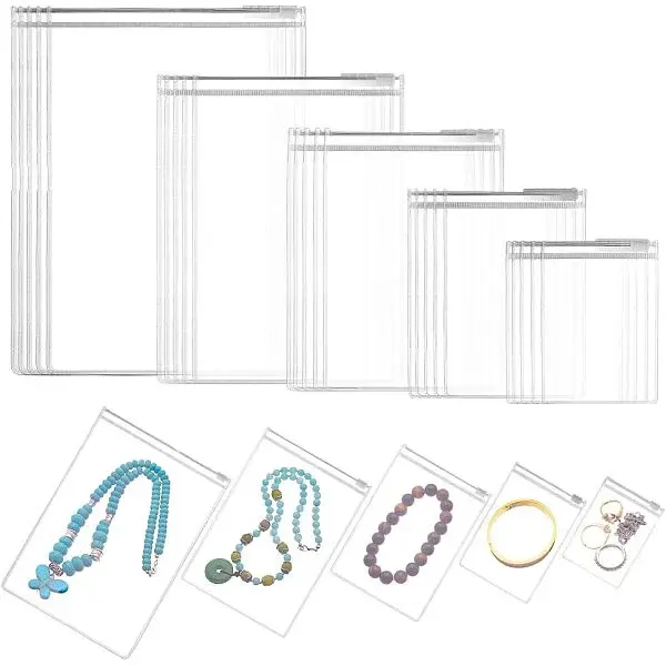 50Pcs 5 Styles PVC Resealable Bags