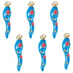 6Pcs Brass Enamel Pendants