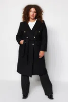 Dámský kabát Trendyol TBBAW23DD00005/Black